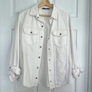 Zara White Denim Shirt/Jacket Sz M Gently Loved